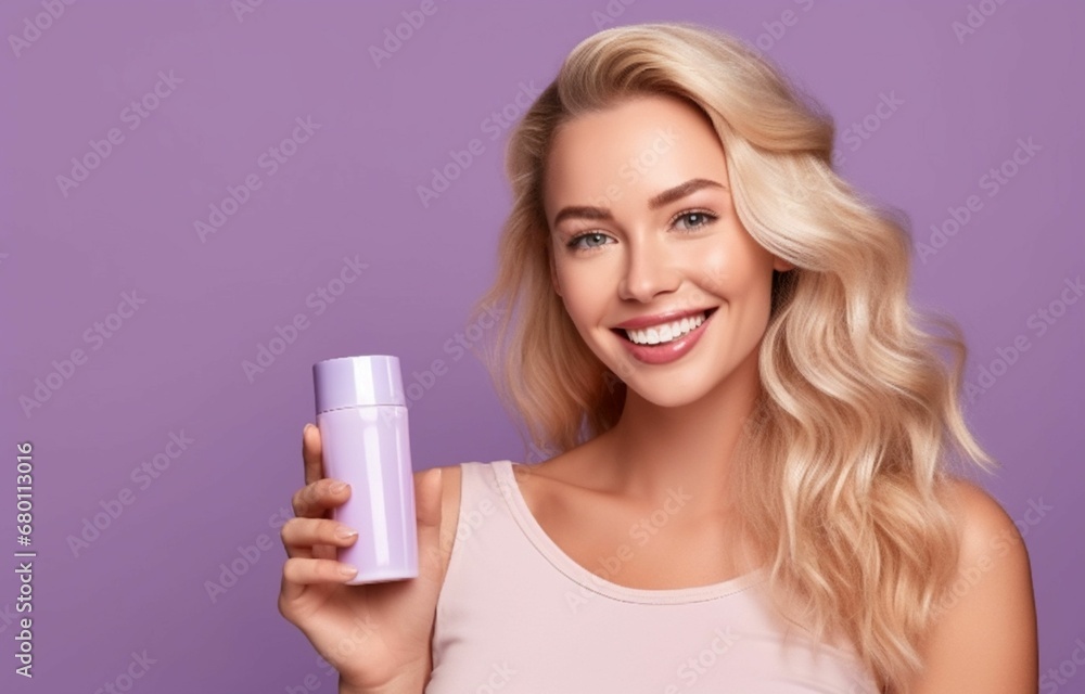 Radiant Moment of Skincare Joy: The Enchanting Image of a Caucasian Girl with a Smiling Face, Holding a Tube of Cream, Celebrating Beauty, Self-Care, and the Pleasures of a Healthy Skincare Routine Radiant Moment of Skincare Joy: The Enchanting Image of a Caucasian Girl with a Smiling Face, Holding a Tube of Cream, Celebrating Beauty, Self-Care, and the Pleasures of a Healthy Skincare Routine