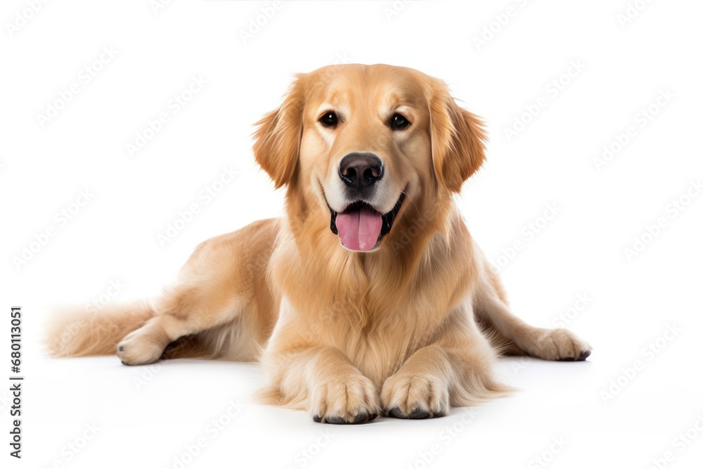 Golden Retriever cute dog isolated on white background