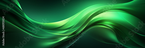 Modern green Neon Wavy Flow Background_
