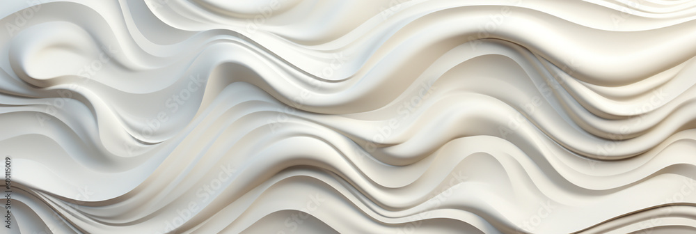 Fototapeta premium white room wall with white fluid Wavy effect_