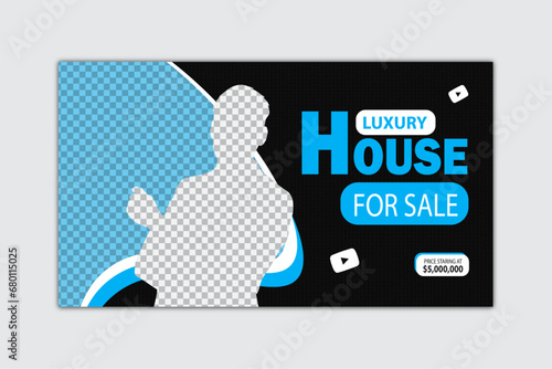 Real estate agency youtube thumbnail & video thumbnail template.