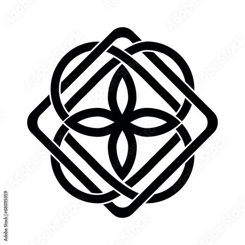 Binding. Knot. Celtic. Flower. Endless knot.Template for plotter laser cutting (cnc), wood carving, paper cutting, metal engraving or printing.