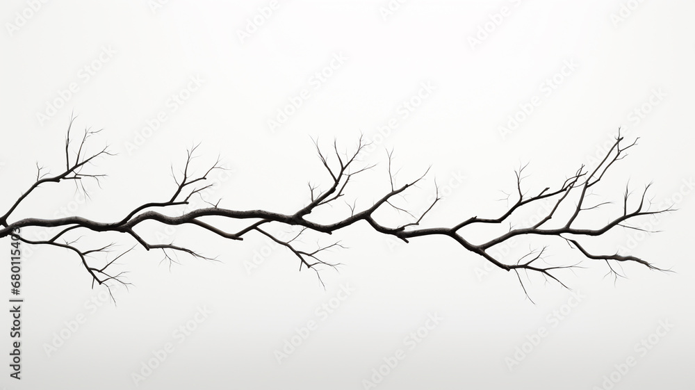 dry tree branch isolated on white background - obrazy, fototapety, plakaty 