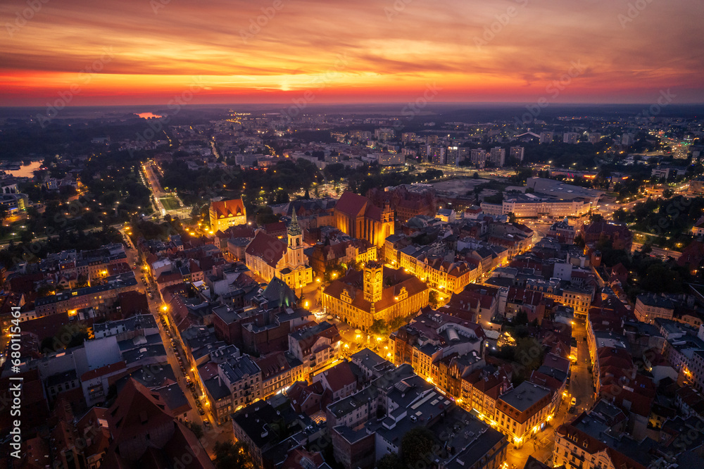 Toruń Old Town during sunset, Poland