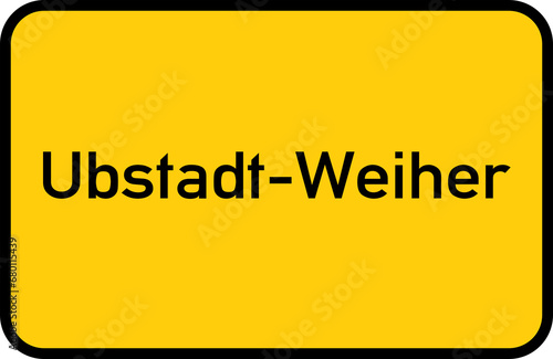 City sign of Ubstadt-Weiher - Ortsschild von Ubstadt-Weiher