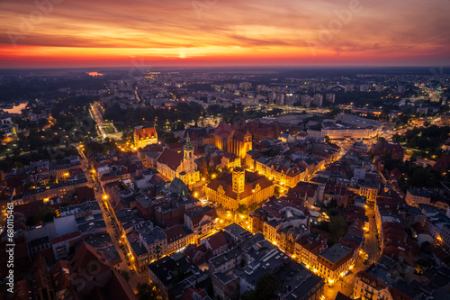 Obraz na płótnie Toruń Old Town during sunset, Poland w salonie