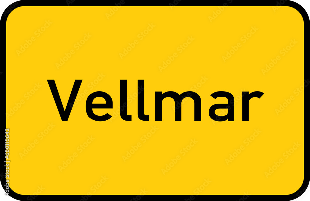 City sign of Vellmar - Ortsschild von Vellmar City sign of Vellmar - Ortsschild von Vellmar