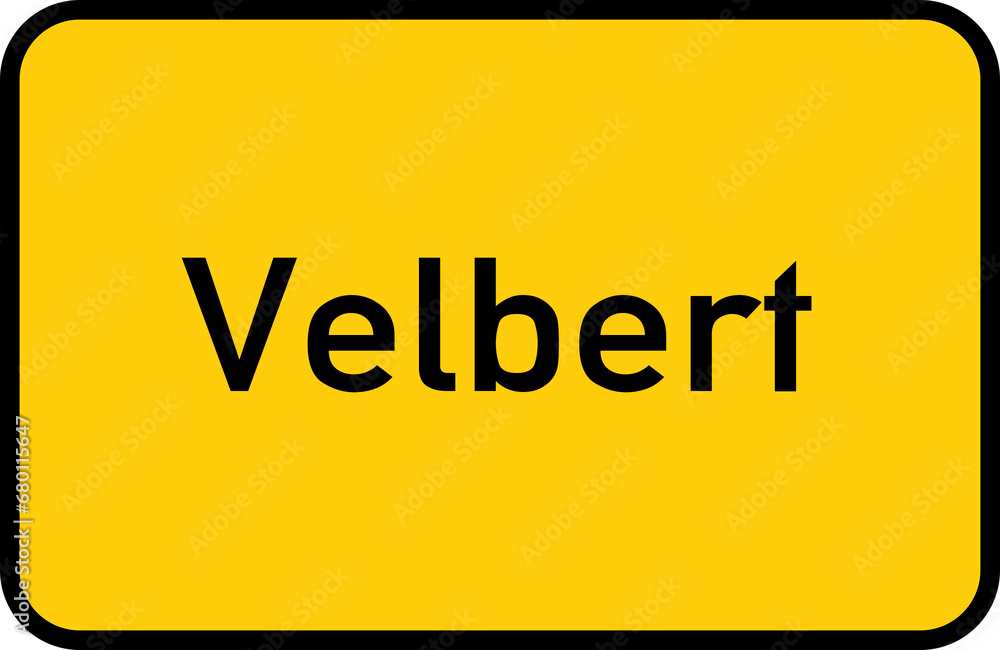 City sign of Velbert - Ortsschild von Velbert City sign of Velbert - Ortsschild von Velbert