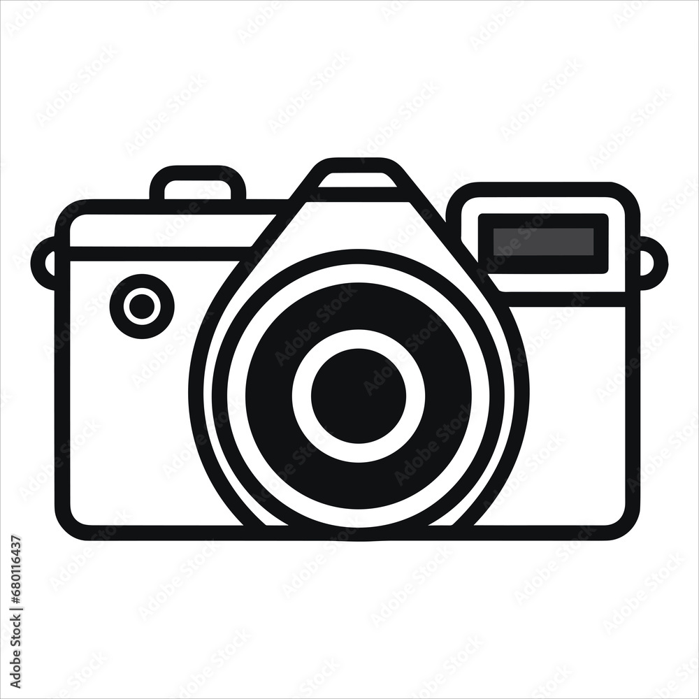 Dslr black camera on white background Dslr black camera on white background