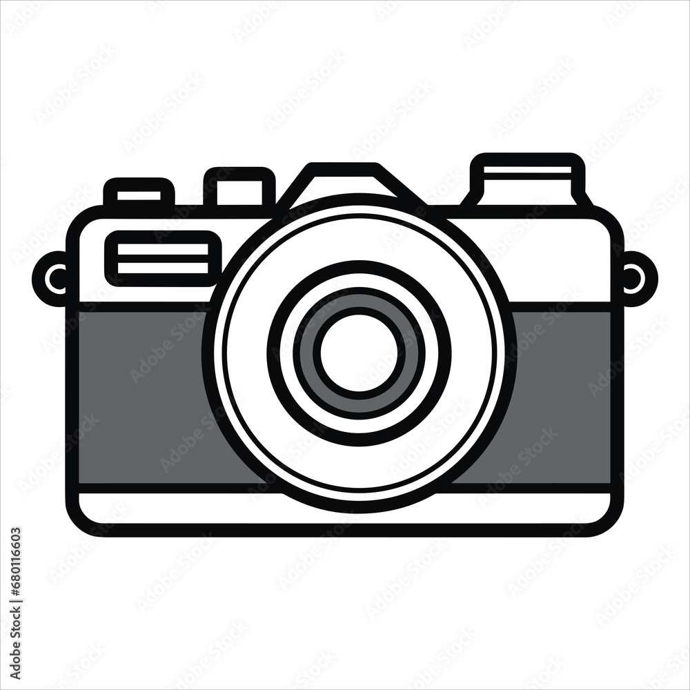 Dslr black camera on white background Dslr black camera on white background