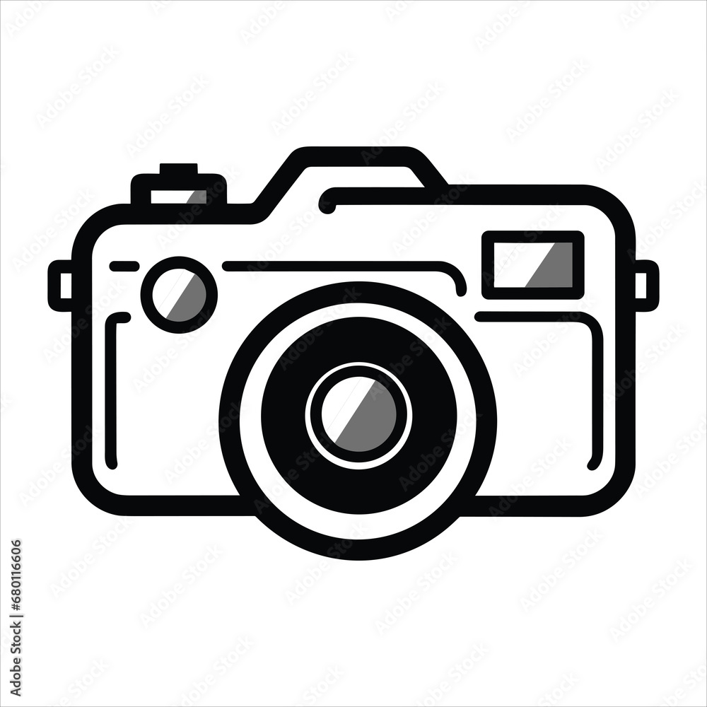 Dslr black camera on white background Dslr black camera on white background