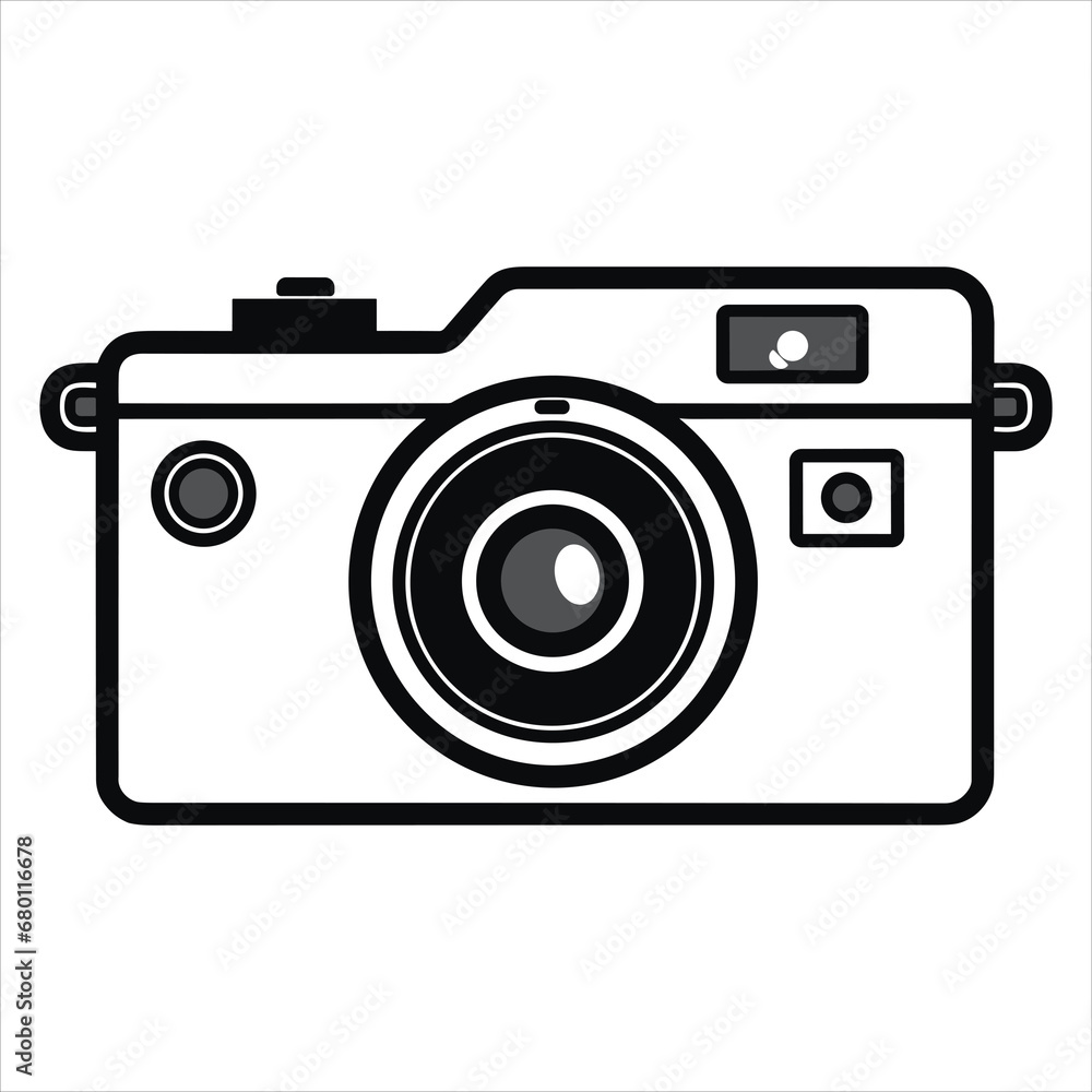 Dslr black camera on white background Dslr black camera on white background