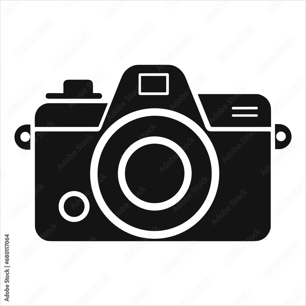 Dslr black camera on white background Dslr black camera on white background