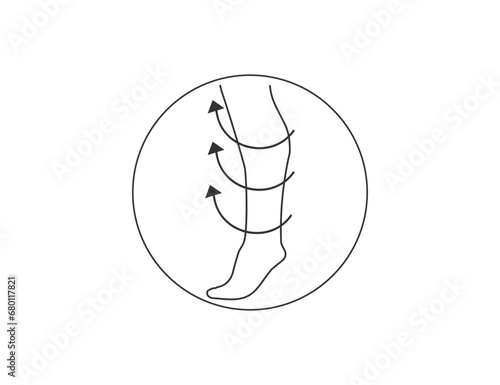 Compression, leg icon. Vector illustration.
