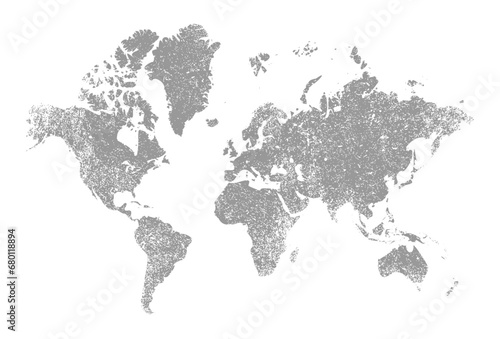 World map grunge texture design. Vintage world map stamp background abstract vector illustration.
