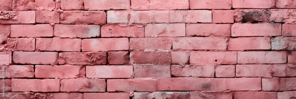Fototapeta premium Abstract Pink brick wall background, High quality photo
