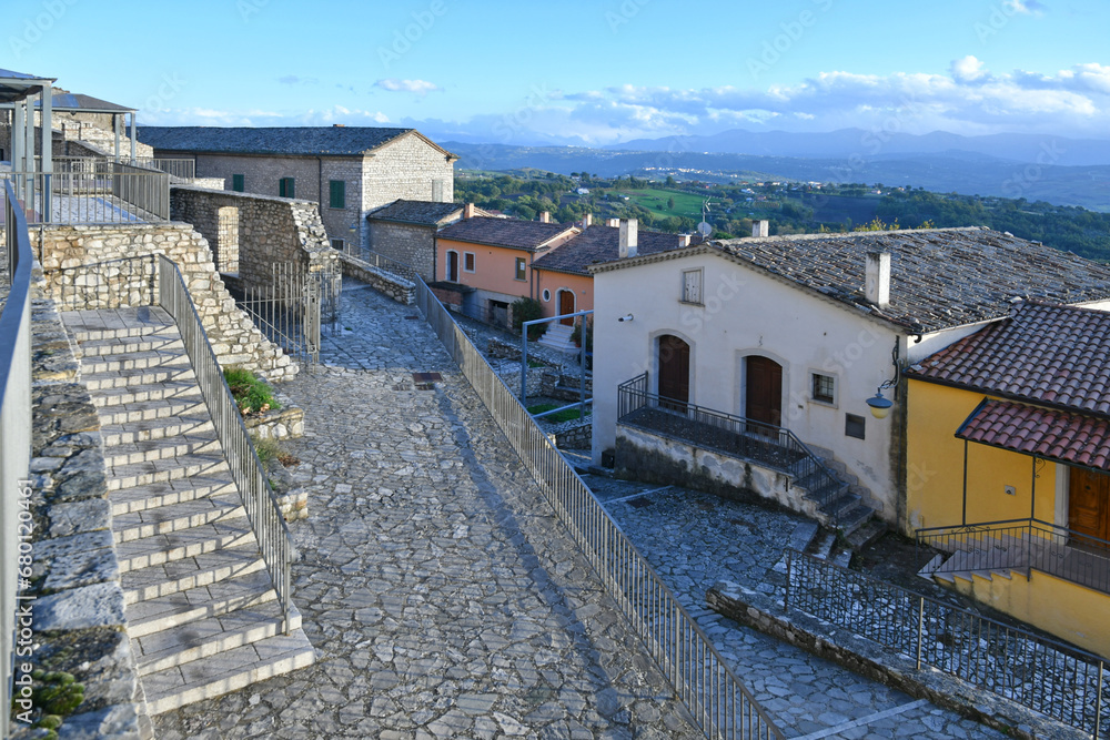 Panoramic view of Gesualdo, a village in the Campania region, Italy.
