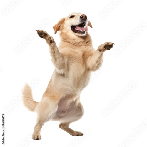 dog happy isolated on white photo