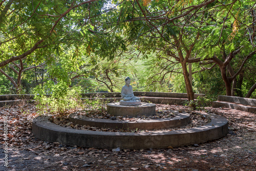peaceful nature view of osho ashram located at madhavpur, porbandar,Gujarat ,india