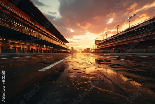sunset in the city