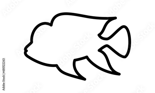 Simple Fish Line Art Logo