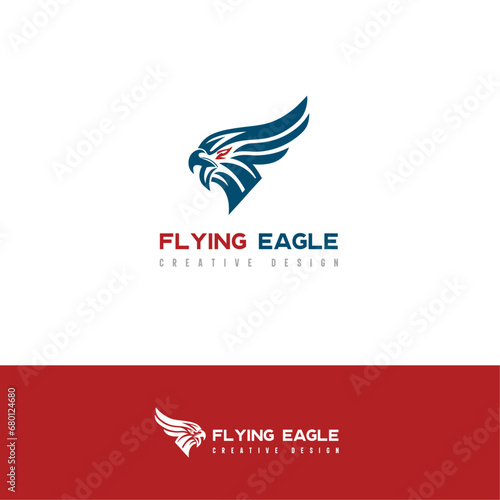 unique flying eagle logo design icon