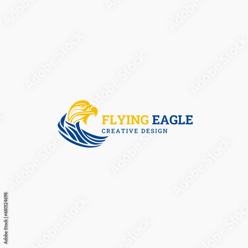 unique flying eagle logo design icon