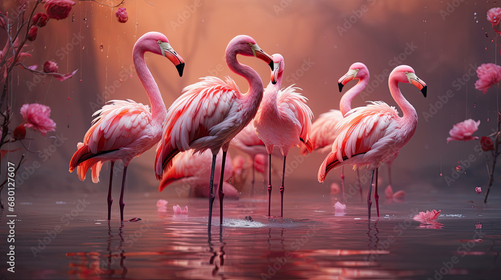 pink flamingos in the water, Cute Flamingos Birds pink flamingos in the water, Cute Flamingos Birds