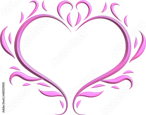 Y2k pink heart frame