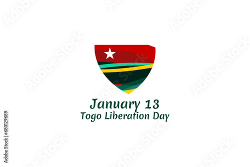 January 13  Liberation day of Togo vector illustration. Suitable for greeting card  poster and banner.