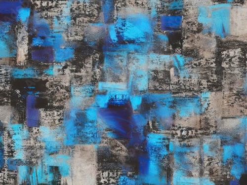 Abstract grungy black and blue texture, oil on canvas, modern poster, room decoration © Karloni