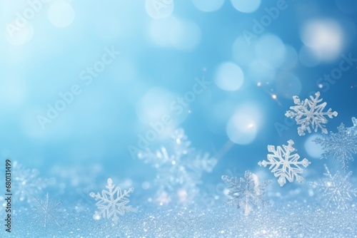 christmas background with snowflakes © ThKimNgn