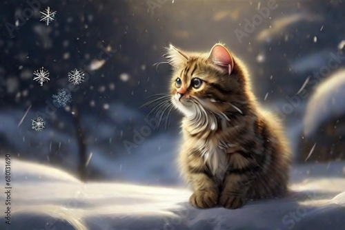 cat in snow © Hanzla