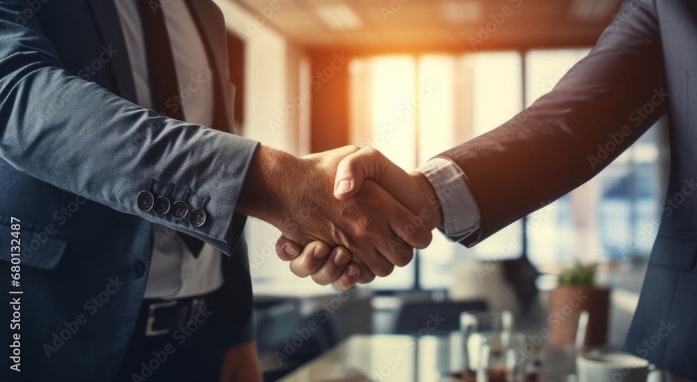 business people shaking hands in office business people shaking hands in office
