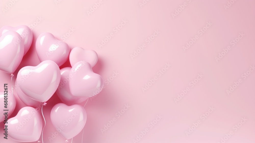 Bright balls on a pink background with copyspace