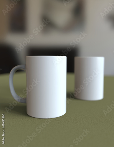 premium mug mock-up file with a simple and harmonious background, perfect for showcasing your branding and logo.