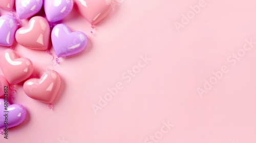 Bright balls on a pink background with copyspace