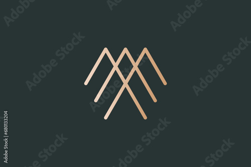 M MM logo design vector template photo