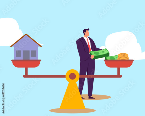 Property appraisal or price evaluation, housing assessment for market value, residential sale, rating or real estate review concept