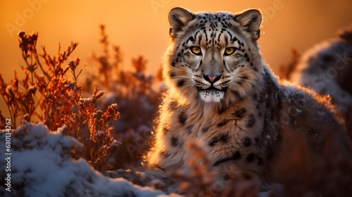 photo of a snow leopard in the wild