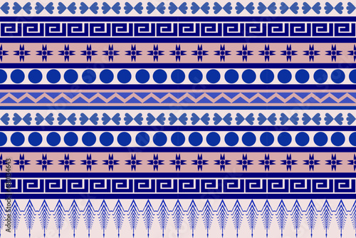 ethnic pattern design, repeat and seamless, geometric and floral element for textile.