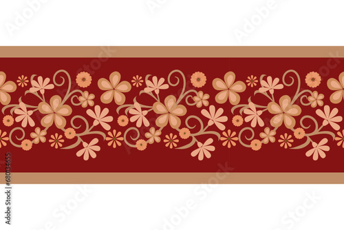 ethnic pattern design, repeat and seamless, floral element for textile.