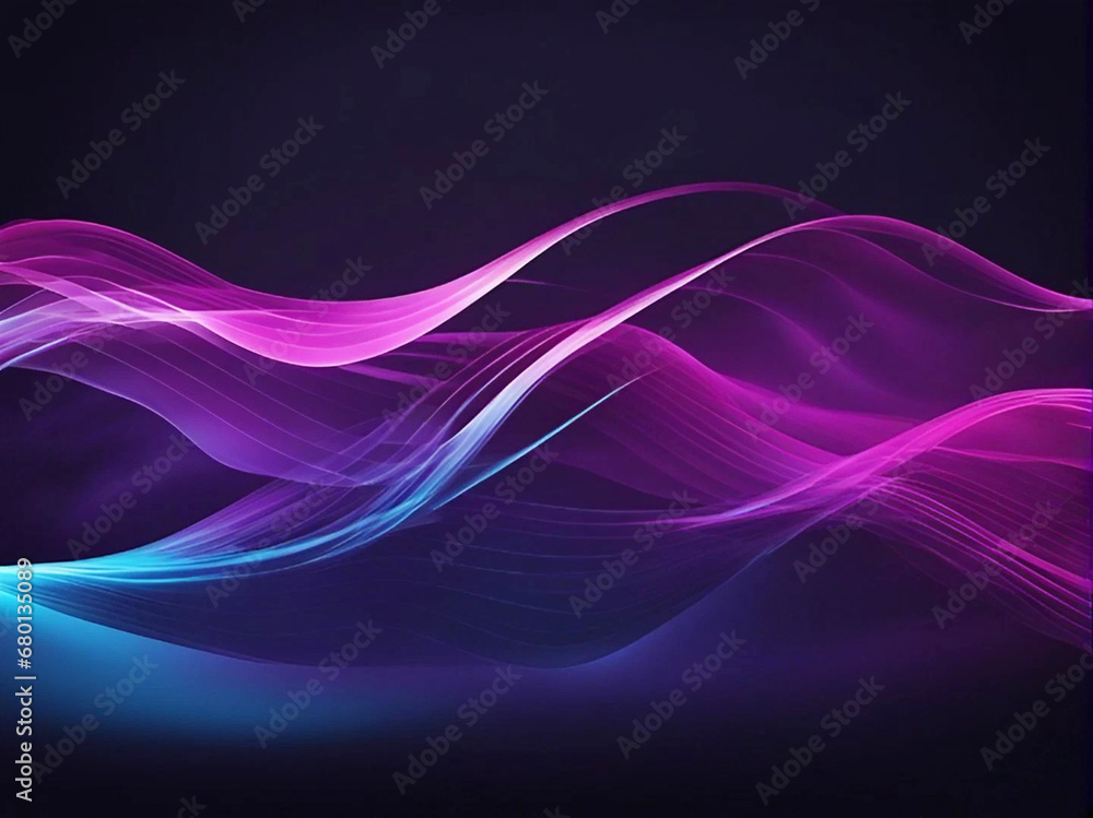Abstract wave lines smooth flowing blue background Ai generated. Abstract wave lines smooth flowing blue background Ai generated.