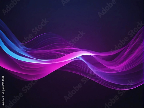 Abstract wave lines smooth flowing blue background Ai generated.