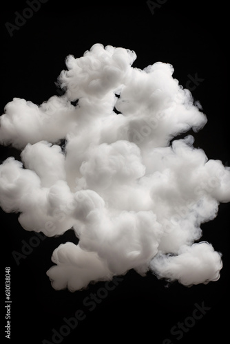 Mysterious Clouds White Clouds Isolated on a Black Background