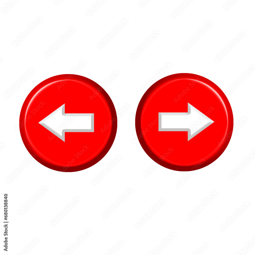 3D left right arrow sign icon color colection 3D left right arrow sign icon color colection