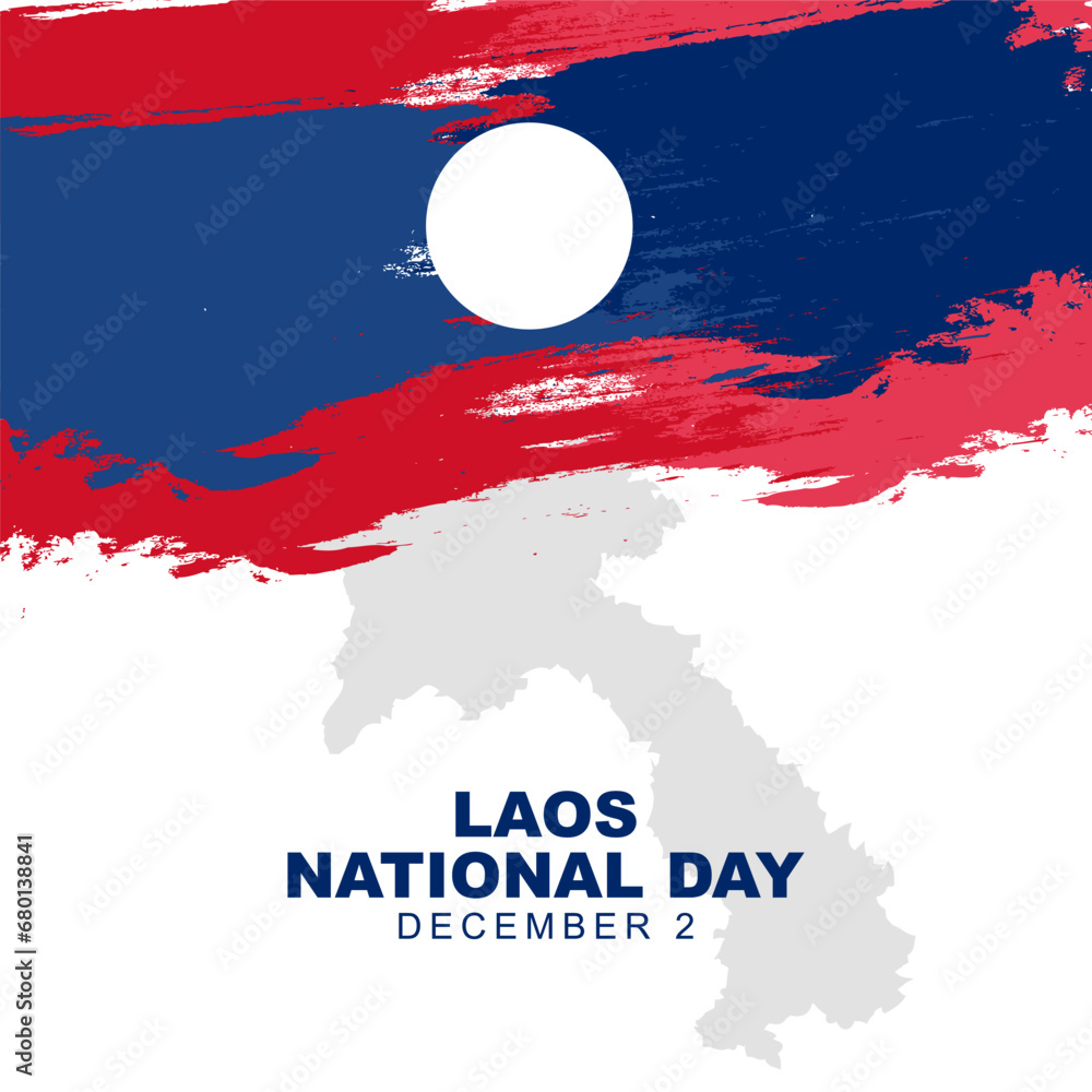 Laos national day is celebrated every year on 2 december, Poster design