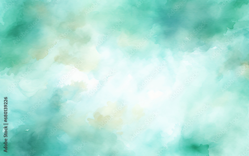 Abstract watercolor texture blending green and white hues creating a soft dreamy effect.