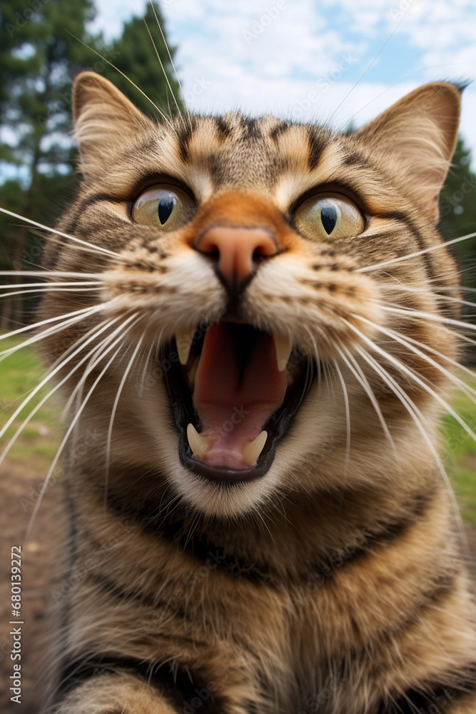 licking cat takes selfie, cute, fun, comic, realistic, low angle created with Generative Ai licking cat takes selfie, cute, fun, comic, realistic, low angle created with Generative Ai