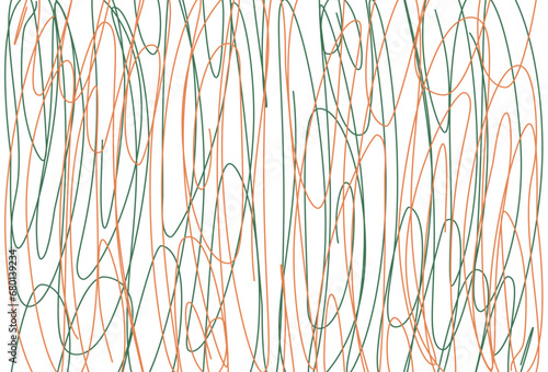 Multi colored pencil scribble vector background. Doodles and curved lines, straight thin strokes.